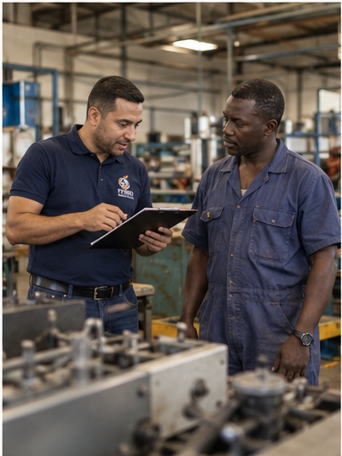 FFSBD team on a technical support visit to a small manufacturing business