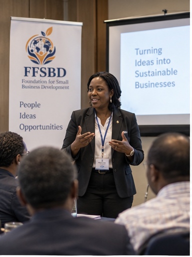 Entrepreneurs taking part in an FFSBD business training workshop